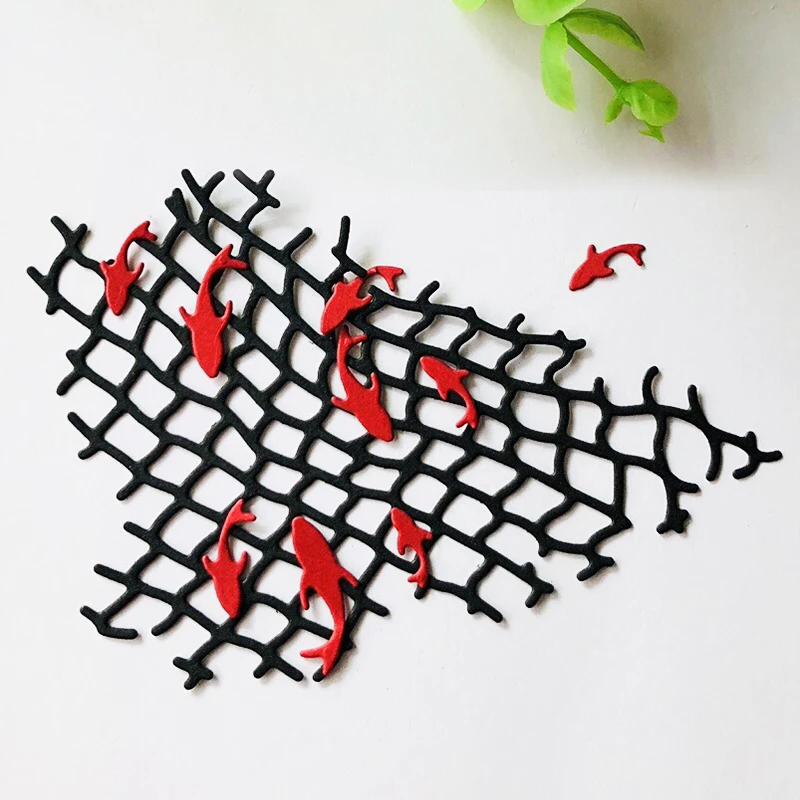 

Many Fish Fishing Net Shape Metal Cutting Dies for Scrapbooking DIY Album Embossing Folder Paper Cards Maker Template Stencils