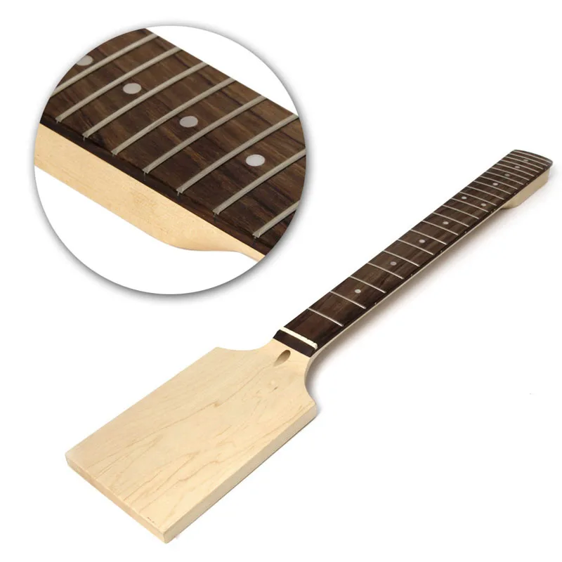 

1Pc Electric Guitar 22 Fret Neck Paddle Head Maple Wood Bolt Unfinished new