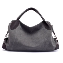 KVKY женская сумка мягкая холщовая Большая вместительная Повседневная однотонная сумка через плечо Универсальная