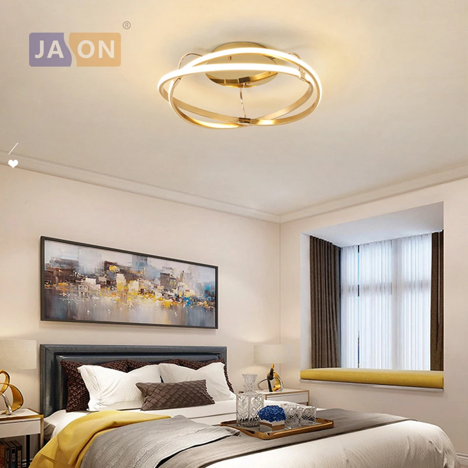

LED Modern Iron Aluminum Acryl Gold Ring LED Lamp.LED Light.Ceiling Lights.LED Ceiling Light.Ceiling Lamp For Foyer Bedroom