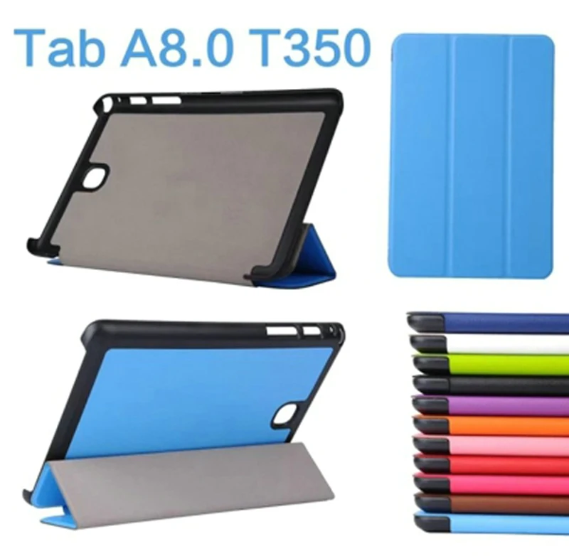 

3-Folding Ultra Thin Slim Sleeve Magnetic Folio Stand Leather Case Smart Cover For Samsung Galaxy Tab A 8.0 T350 T351 T355 8"