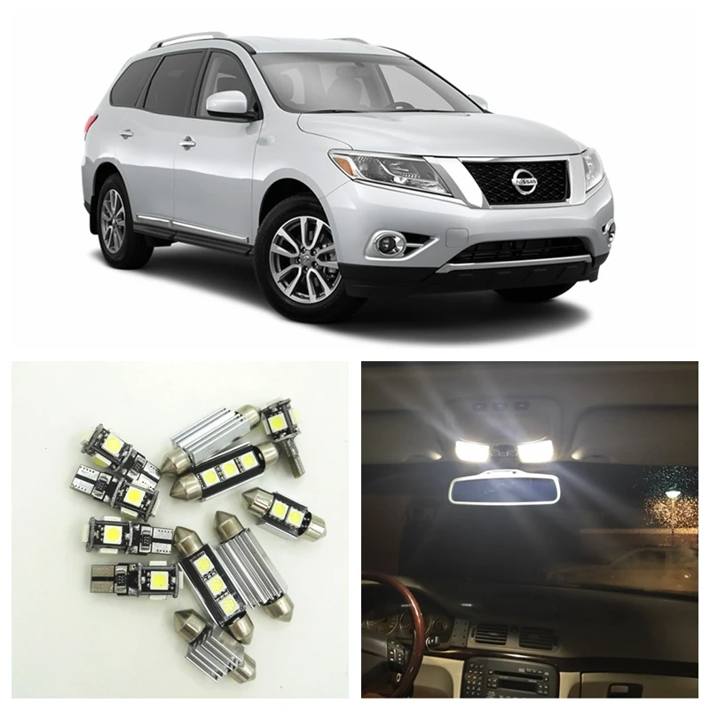 12pcs White LED Light Bulbs Interior Package Kit For Nissan Pathfinder