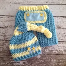 Для маленьких мальчиков девушка Эльф шляпа соответствия Штаны маленьких Наборы для ухода за кожей, трикотажные штанишки для малышей новорожденных Вязание ручной фотографии Prop