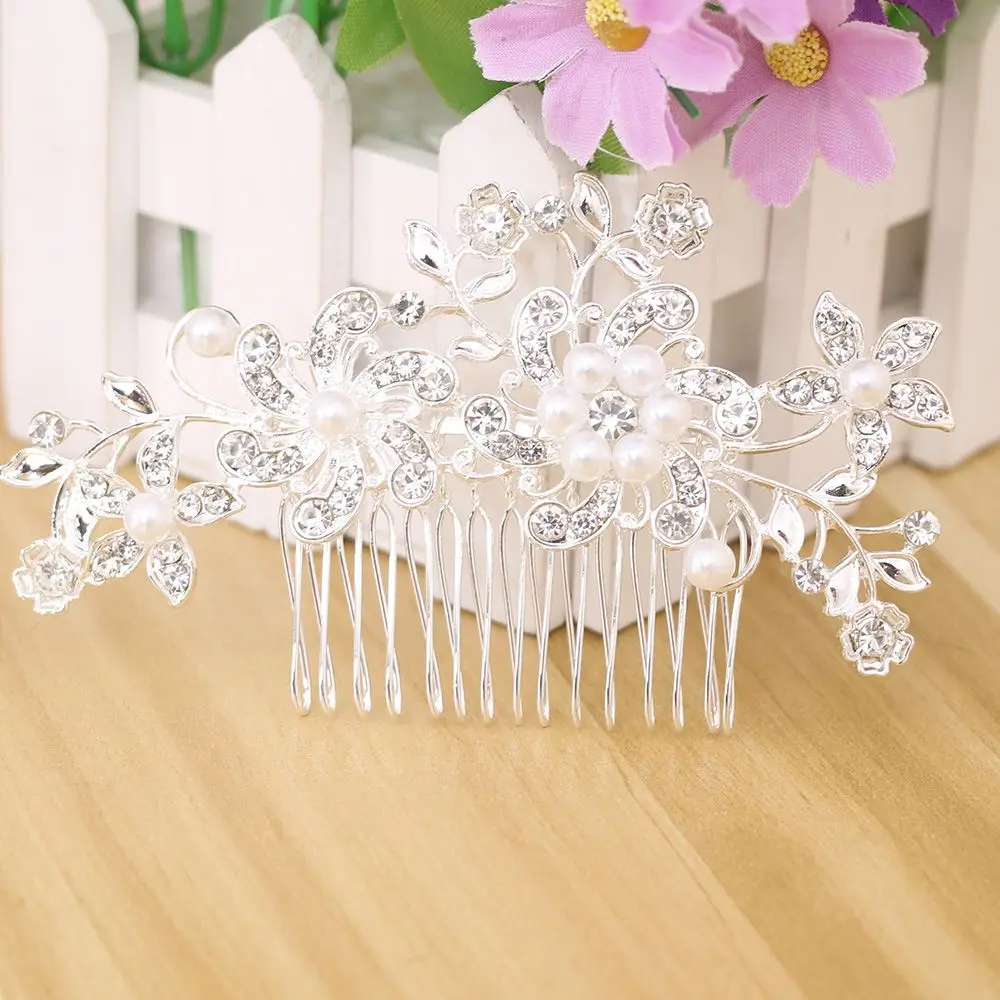 Limited Real Plant Rhinestone Hair Combs Trendy Wedding Bridal Hair