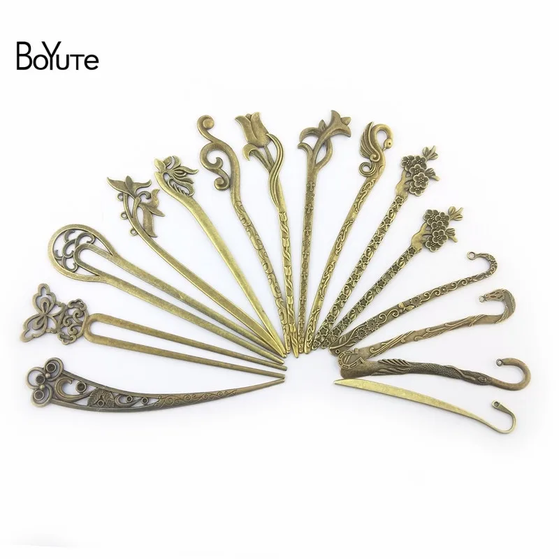 BoYuTe (10 PiecesLot) Metal Alloy Antique Bronze Vintage Hair Stick Can be Bookmark Diy Hand Made Jewelry Accessories Wholesale (1)