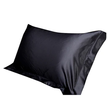 

Simple Design Emulation Silk Satin Pillowcase Single Pillow Cover Multicolor 48*74cm #75280 (black)48*74cm