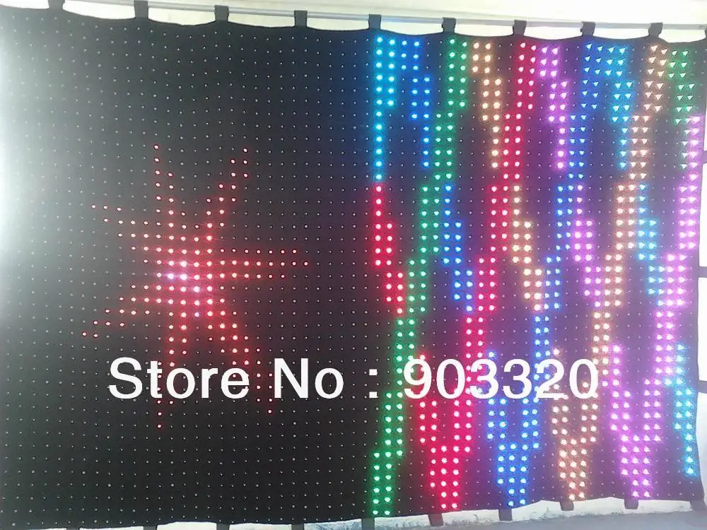 

Rasha SMD5050 P10 2M*3M LED Video Curtain 600 leds LED Video Curtain With PC Controller For DJ Wedding Backdrops Event Nightclub