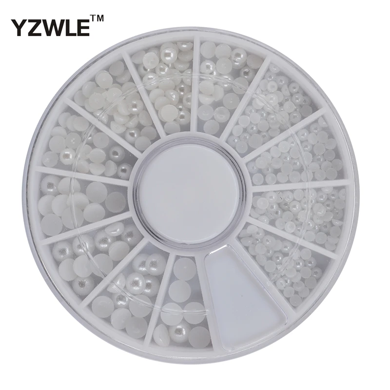 

YWK 1 Wheel 3 Sizes Princess Nail Art Rhinestone Decoration/Lovely Solid Imitation Pearl Decoration For Nails(ZH-73)