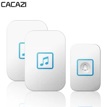 CACAZI Intelligent Waterproof Wireless Doorbell 300M Remote 1 2 Button 1 2 3 Receiver US EU UK AU Plug Home LED Light Call Bell cacazi ac110 220v wireless doorbell waterproof large button plug in receiver 300m remote door bell 36 melody 4 volume door ring