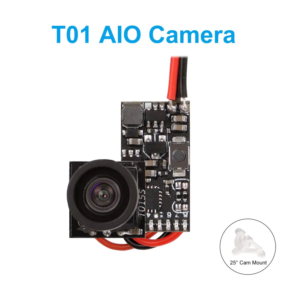 

BETAFPV T01 FPV Camera AIO with OSD 5.8G 25mW FPV Transmitter VTX 1/4.5" CMOS Sensor 25 Camera Mount for Tiny Whoop RacingDrone