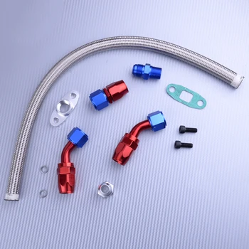 

DWCX Durable Oil Return Drain Line Kit for Turbo Charger for T3 T4 T70 T66 TO4E