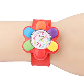 

Cartoon Children's Watch Flowers Silicone Kids Sports Puzzle Toys Electronic Pat Circles Ringpipe Wrist Watches