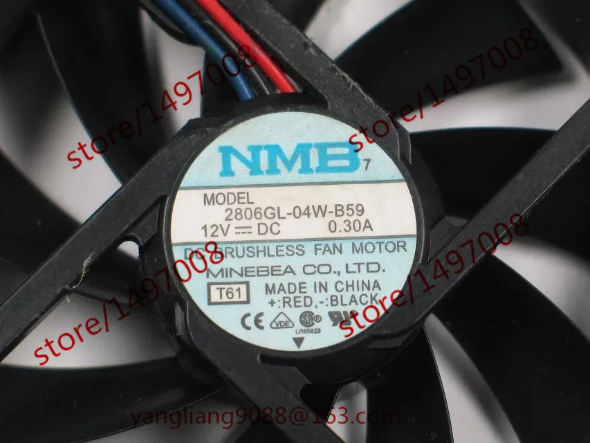 NMB MAT 2806GL 04W B59 T61 DC 12V 0.30A 3 жильный 70x70x15 мм Сервер вентилятор охлаждения|square fan|server fandc