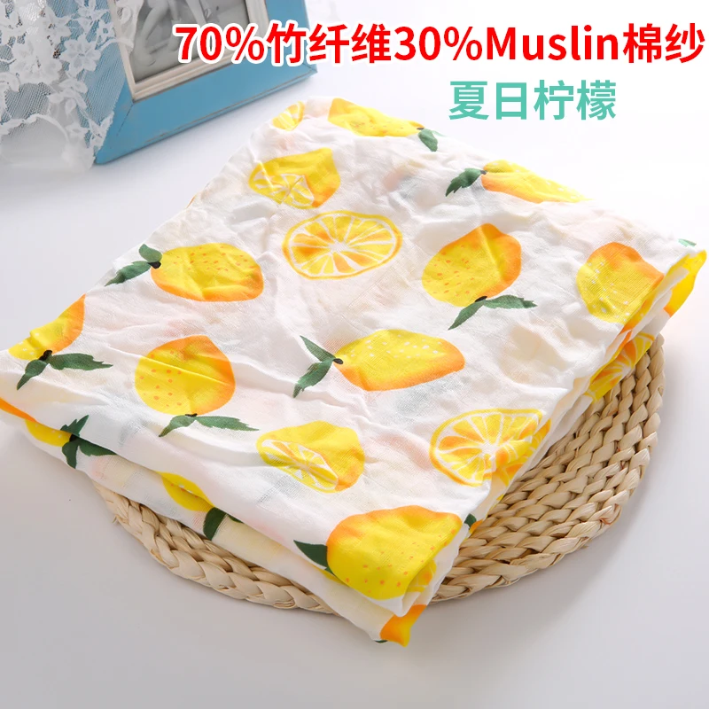 Детский марлевый шарф из бамбукового волокна для новорожденных, детское муслиновое хлопковое банное полотенце, летнее тонкое одеяло - Цвет: Серый