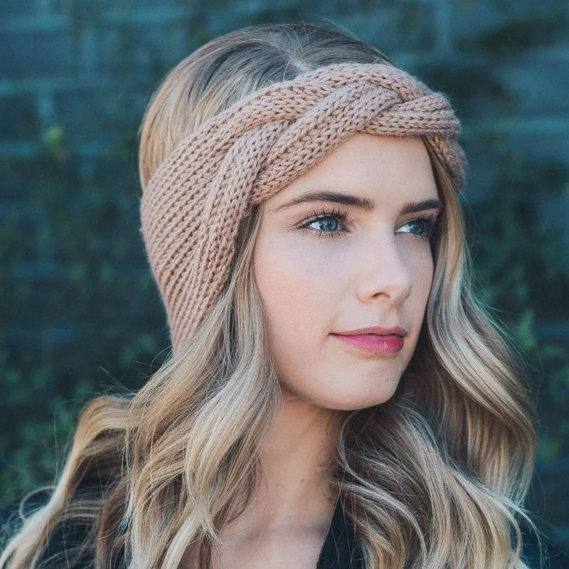2019 Winter Braided Wool Warm Turban Woman Hair Band Girls Headbands
