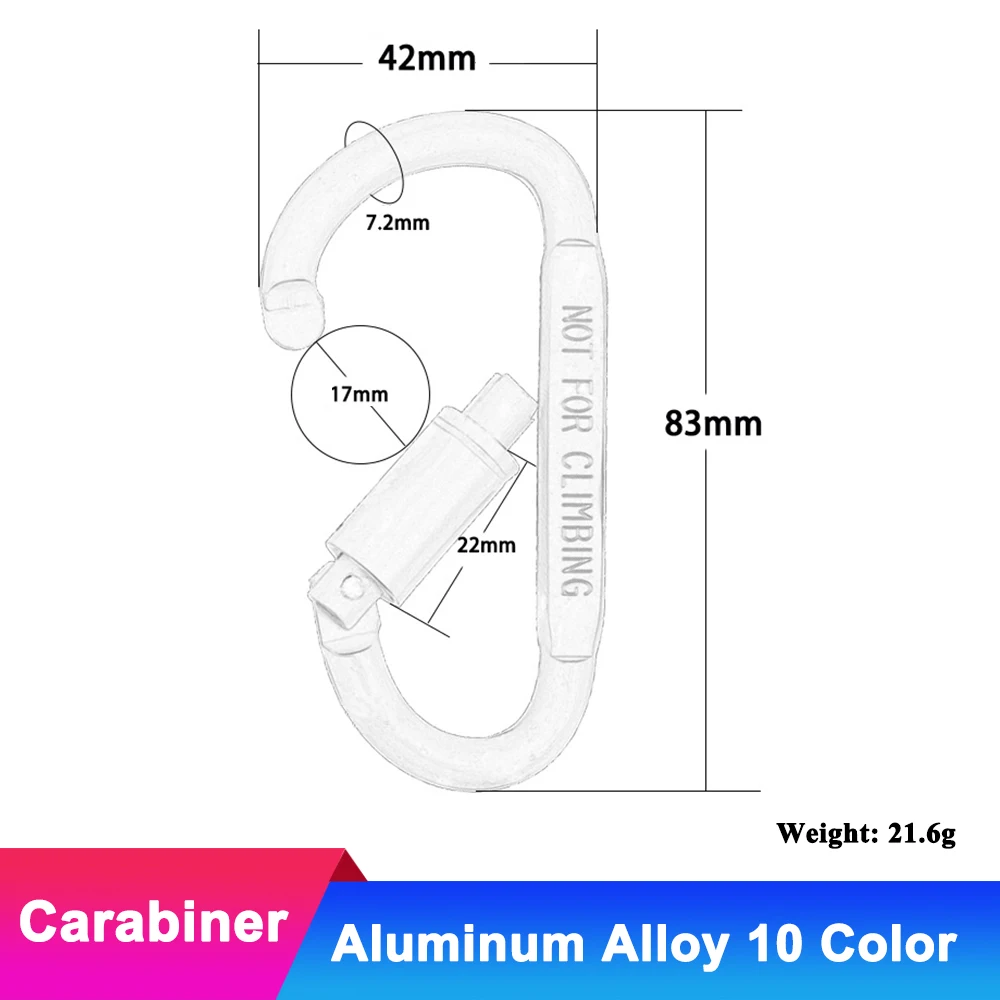 

Aluminum Alloy D-Ring Carabiner Key Chain Quickdraw Clip Outdoor Tactical Buckle Interlocking Hook Keychain Climbing Equipment