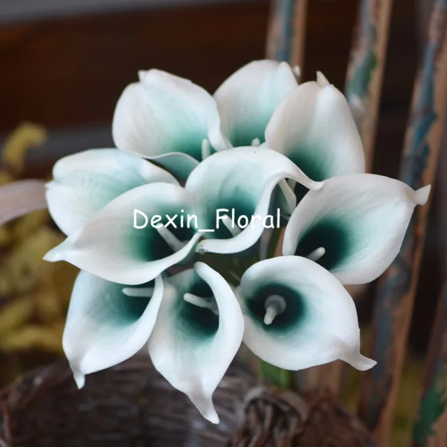 Teal Pico Calla Lilies Real Touch Flowers For Silk Wedding Teal Pico Calla Lilies Real Touch Flowers For Silk Wedding Bouquets Centerpieces Decorations Artificial