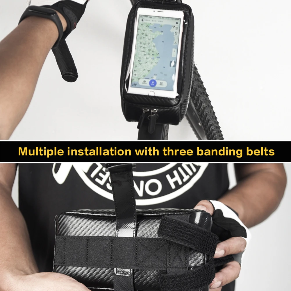 Top Mountain Bike Front Tube Bag Front Beam Mobile Phone Touch Screen Bag Waterproof Multi-function Bicycle Handle Bag 9 Top Mountain Bike Front Tube Bag Front Beam Mobile Phone Touch Screen Bag Waterproof Multi-function Bicycle Handle Bag 9