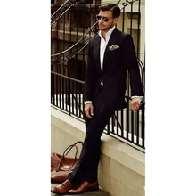 Black Men Suit Costume Homme Terno Masculino Slim Fit Formal Blazer Business Wedding Bestmen Groom Suits Mens 2 Pieces Tuxedos