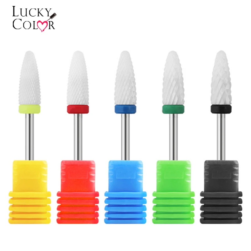 Nail Cone Tip Ceramic Drill Bits Electric Cuticle Clean Rotary For