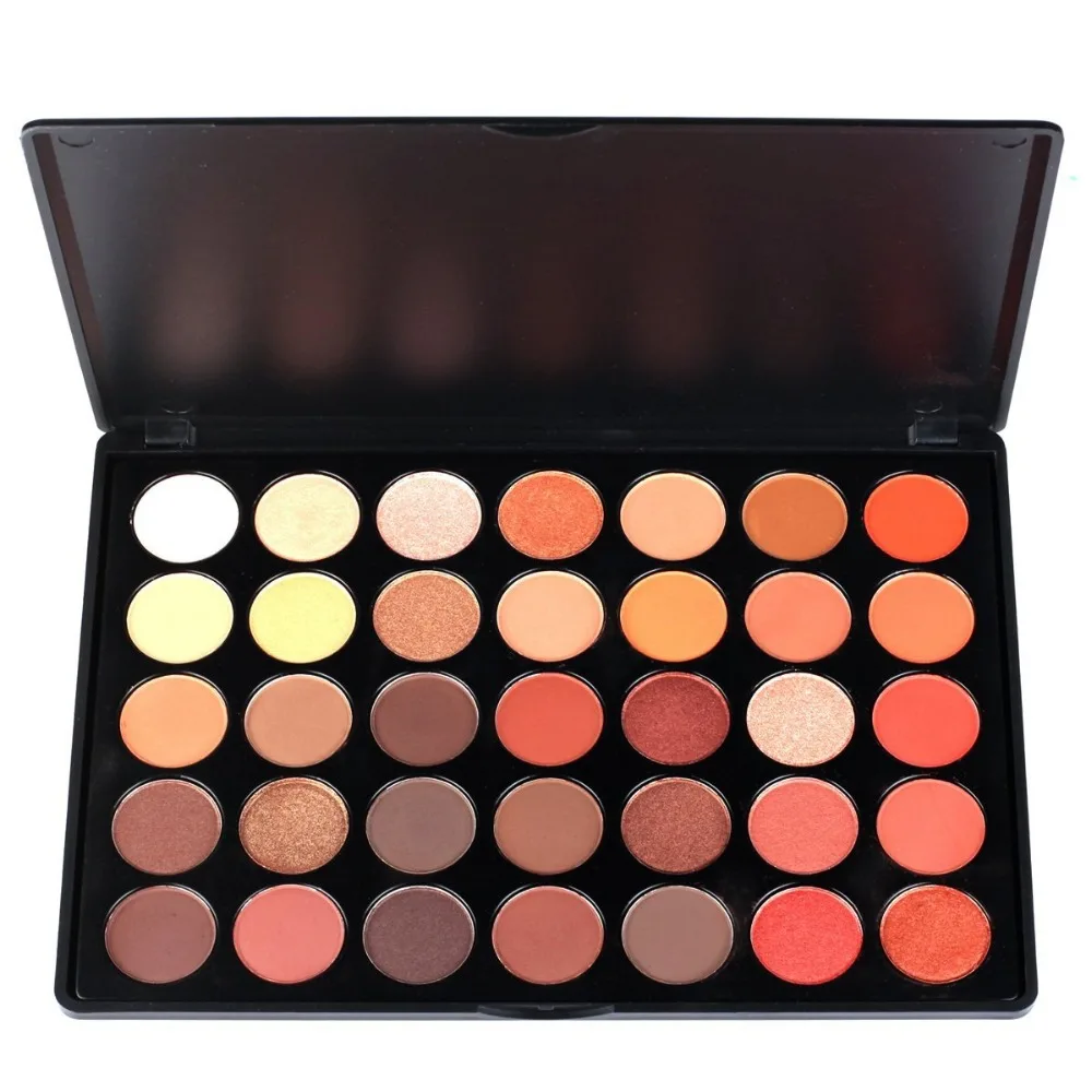  DE'LANCI 35 Colors Shimmer Matte Eye shadow Professional Makeup Eyeshadow Palette With 12 Pcs Eye B