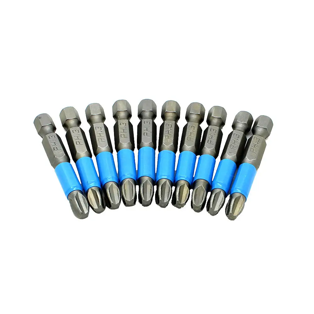 10pc Hex Shank Anti Slip Phillips PH3 Electric Screwdriver Bit
