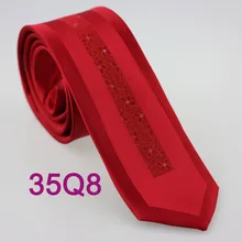 Yibei Coachella Галстуки красный галстук граничит в Вертикальную Полоску Florals Gravatas узкий жаккардовые Для мужчин подарок Свадьба шеи Галстуки узкие