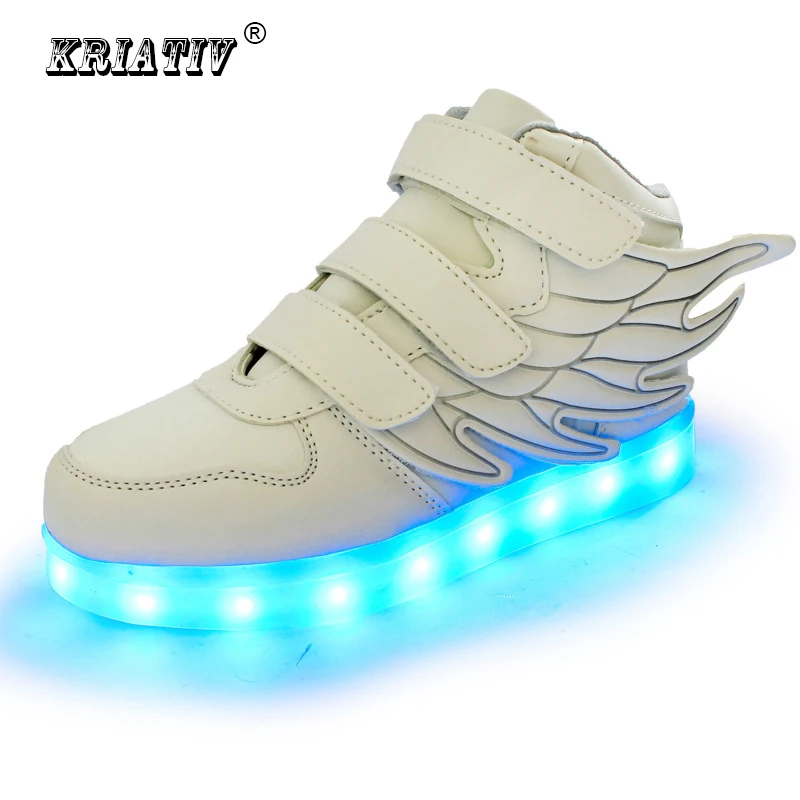 LED Light Up Luminous Shoes Kids Toddler Infants Casual Trainers Boys Girls Gift