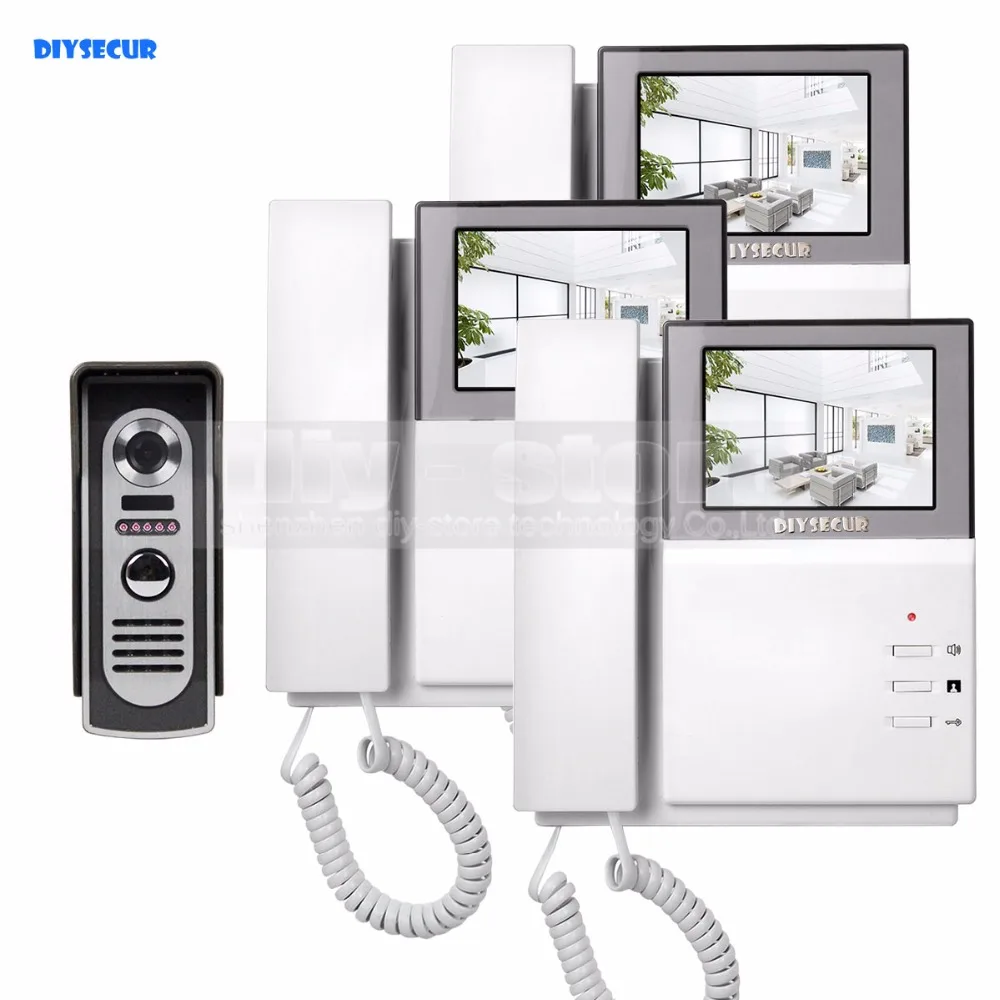 

DIYSECUR 800 x 480 Video Door Phone Video Intercom Doorbell 4.3inch Indoor Monitor + 600 TVLine IR Night Vision Outdoor Camera