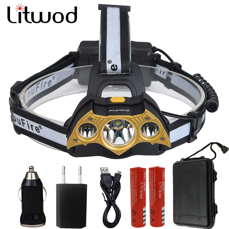 

Litwod Z20LC03 led Headlamp 3* T6 head lamp 15000LM waterproof Headlight Head Flashlight Light Torch For camping Hunting light