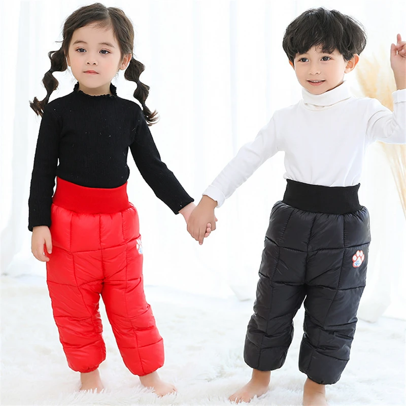 

Kids pants Long warm Winter trousers for girls waterproof trousers toddler boy pants cotton Down Thicken Baby children pants