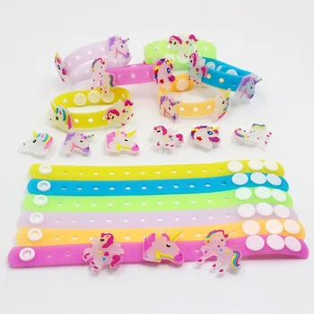 

Luminous Colorful Unicorn Animal Beads Noctilucan Wristband Adjustable Girl Boys Bracelet Kids Bangles Birthday Party Gift Favor