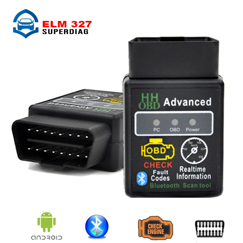 Новый Мини HHOBD ELM327 OBD2 V2.1 Bluetooth Автомобилей Диагностический Инструмент HH OBD ELM 327 OBDII