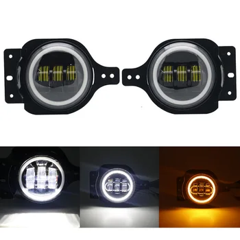 

2019 Newest LED Fog Lights For Jeep Wrangler JL 2018 2019 30W Car Auto 4'' LED Fog Light, 4inch DRL Halo LED Driving Fog Lamp