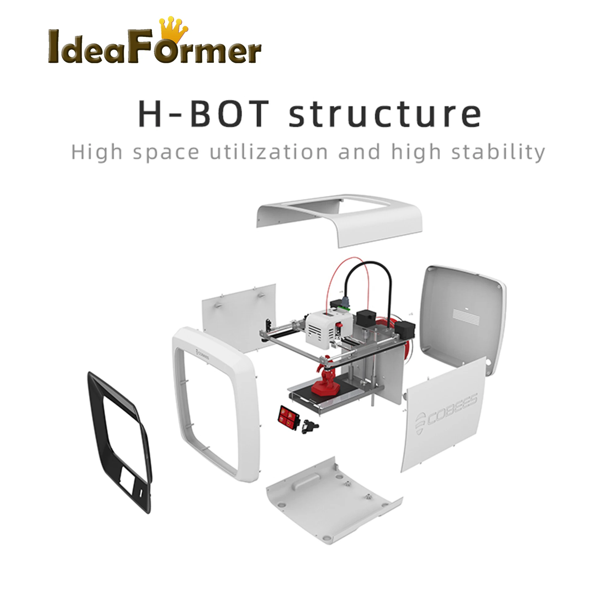 FDM 3D принтер cobees H-bot Высокая точность мини 120x120x120 мм автоматическое выравнивание настольный 3d машина для образования детей Рождественский подарок