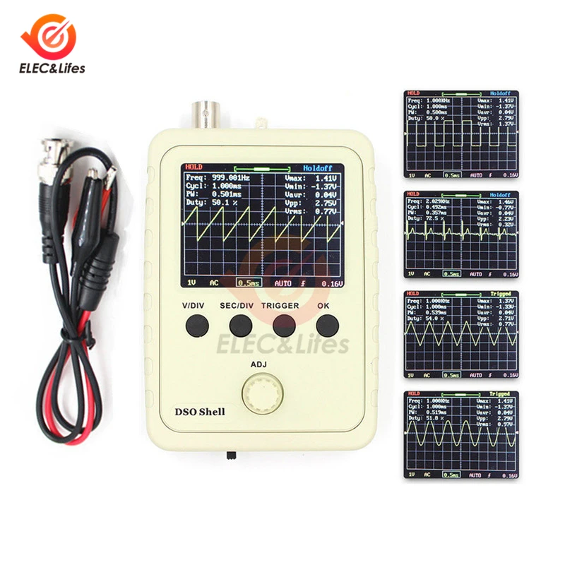

Full Assembled DSO150 2.4'' TFT Digital Oscilloscope with BNC Probe Alligator Clip AC/DC/GND Couple Switch Trigger oscilloscopes
