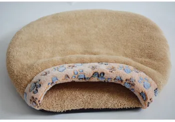 

coral fleece Pet Cat House Soft Winter Leopard Dog Bed Dog House Cute Kennel Nest Dog Fleece Cat Bed
