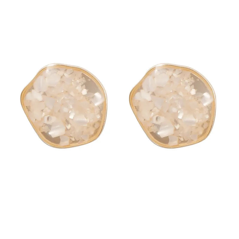 

S925 Sterling Silver Geometric Earrings Small Pieces Inlaid Fashion Earrings Korean Temperament Without Pierced Ears