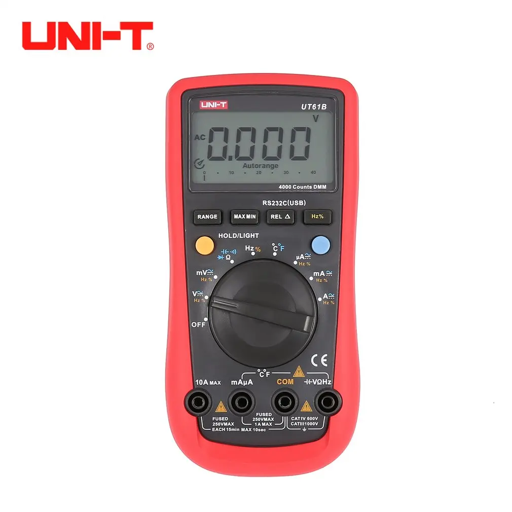 

UNI-T UT61A/B/C/D/E Counts Digital Multimeter with Auto Range DC/AC Voltage Current Ohm Capacitance Diode True RMS