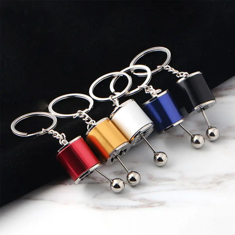 

Key Chain Bag Charm Imitation 6 Speed Manual Transmission Gear Shaped Lever Shift Knob Type Portable Auto Metal Pendant Decorati