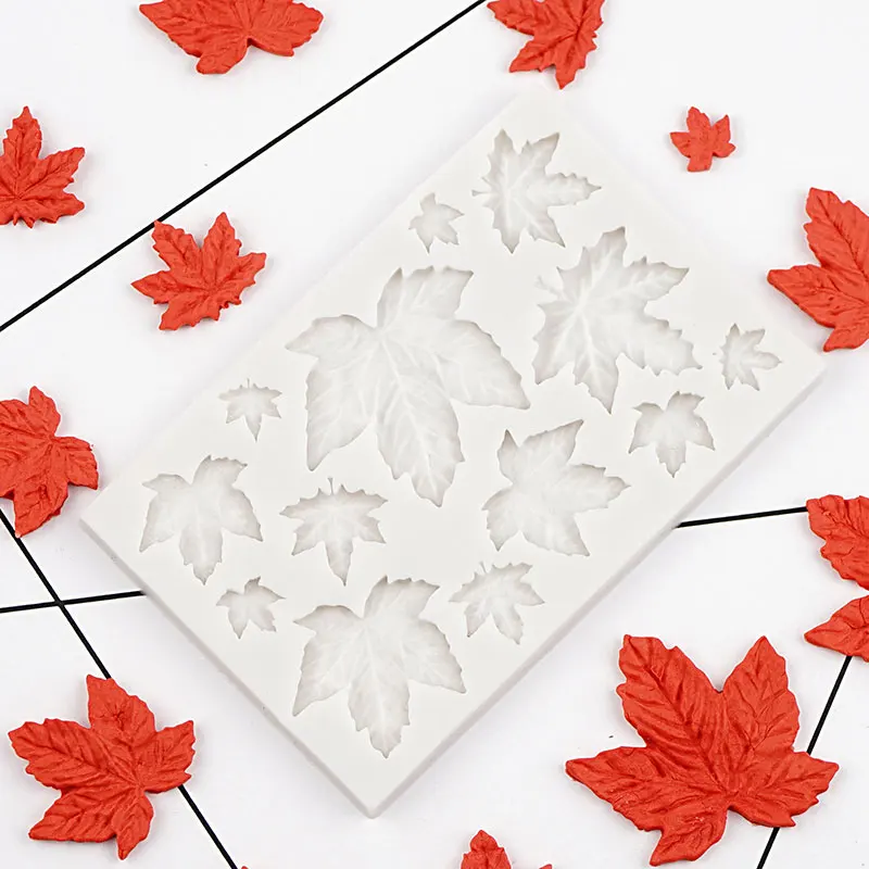 Silicone Maple Leaf Cake Chocolate Moulds Decorating Cookies Baking Mold L4H1 
