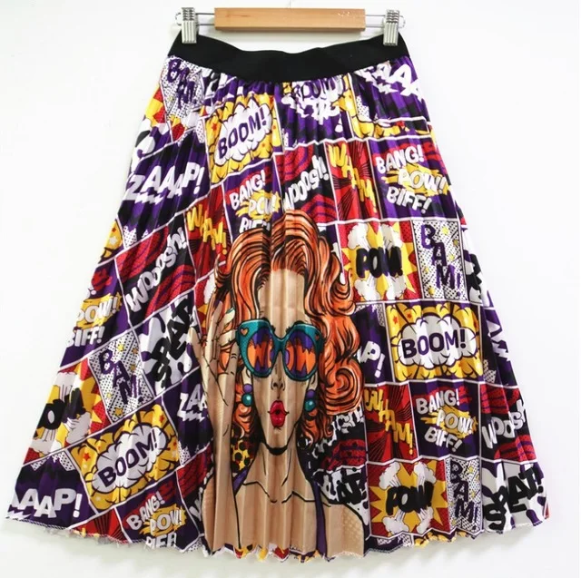 Новые модные женские плиссированные юбки с высокой талией осенние летние юбки миди женские юбки с эластичной талией трапециевидные длинные юбки для женщин Rok - Цвет: A16