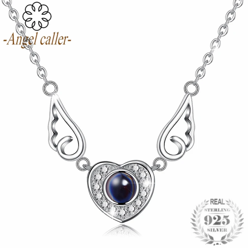 Angel Caller 2019 Temperament Authentic 925 Sterling Silver Ange Wing Protect You Forever Pendant Charm Necklaces Women Gifts | Украшения и