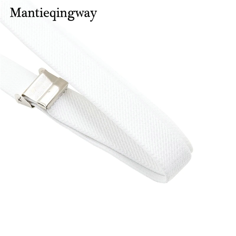 Mantieqingway 1,5 см однотонные подтяжки для мужчин регулируемый ремень Эластичные подтяжки Y-back Свадебная вечеринка подтяжки для женщин