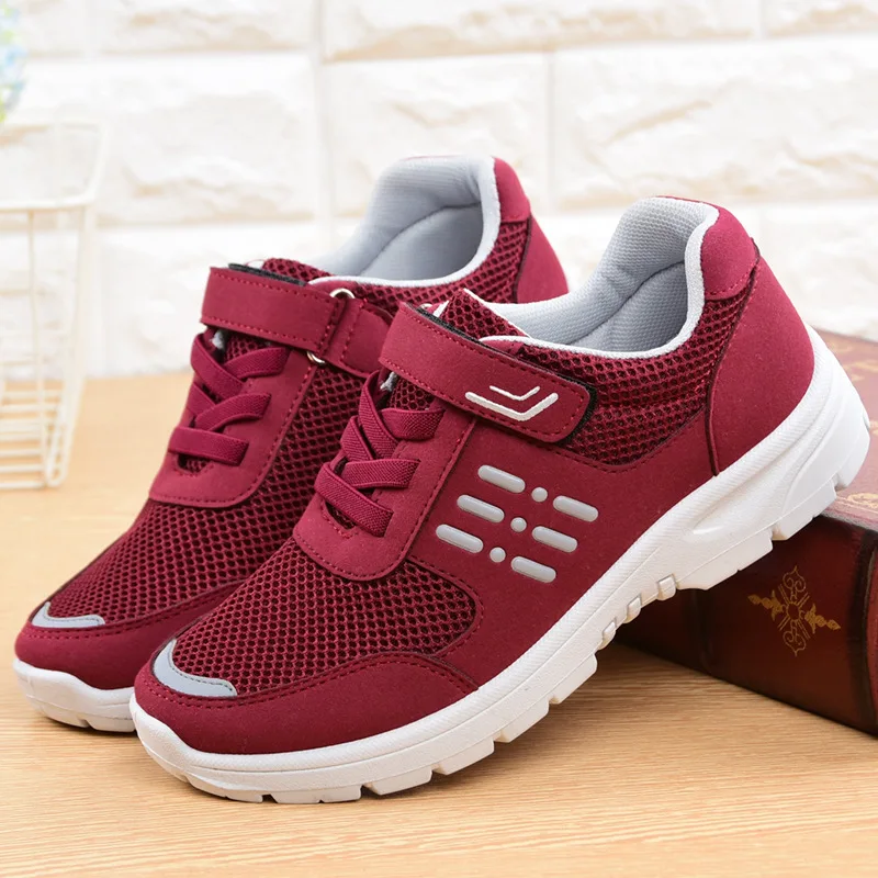 

Women's sneakers mesh hook & loop patchwork designer shoes for women comfortable non-slip female shoes 2018 autumn