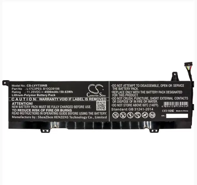 

Аккумулятор Cameron Sino 4500 мАч для LENOVO Yoga 730-13IKB 730-2U 730 5B10Q39196 L17C3PE0 ноутбук, Аккумулятор для ноутбука