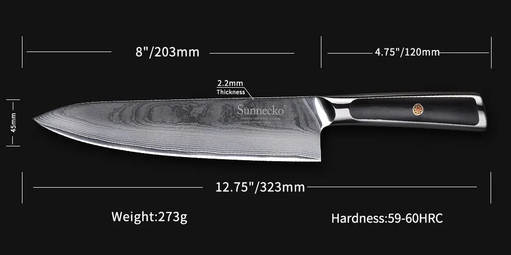 SUNNECKO дамасский нож шеф-повара для очистки хлеба Santoku нож для стейка японский VG10 Сталь G10 ручка для резки мяса набор кухонных ножей