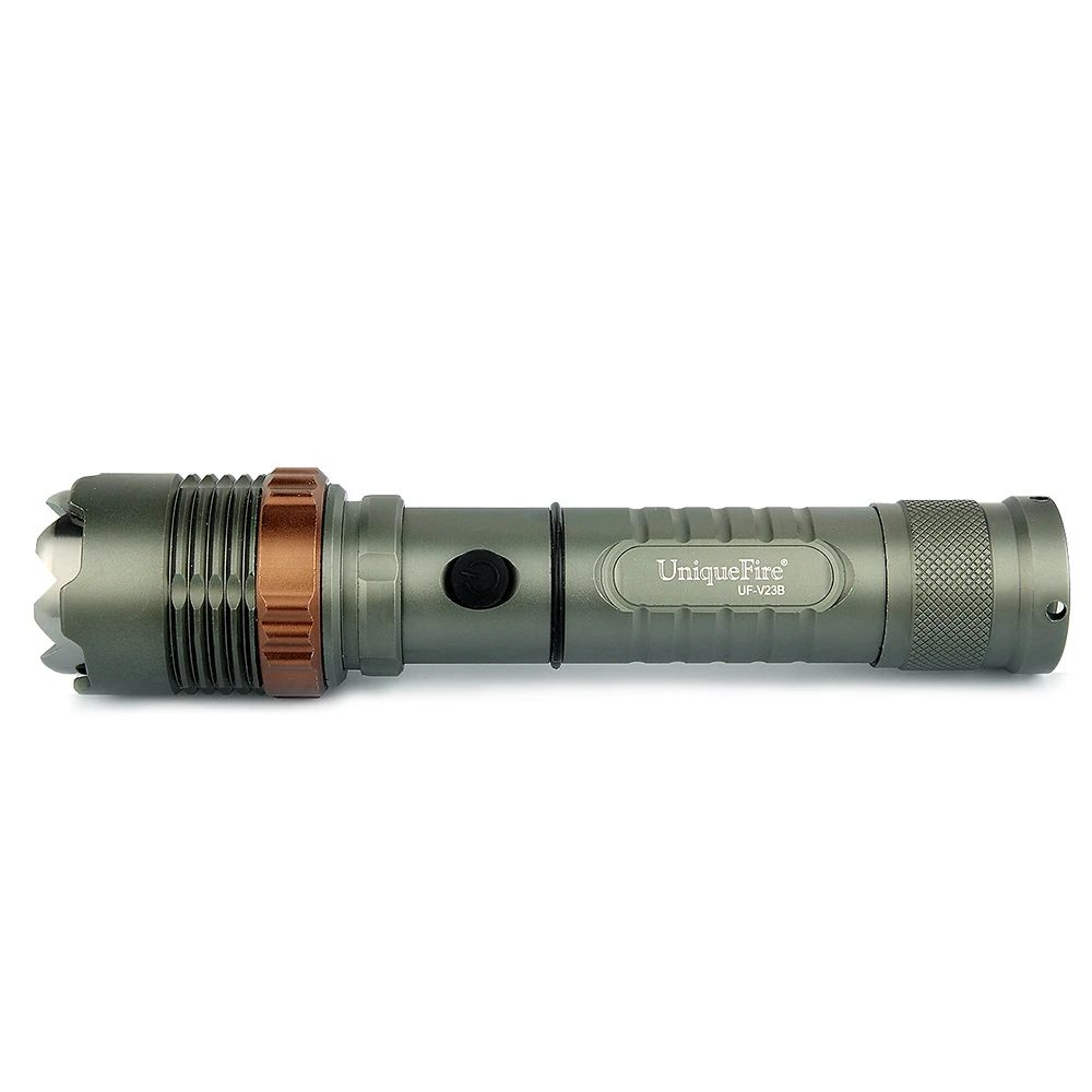 

Mini Flashlight Uniquefire V23B Dark Grey 3-Mode LED Flashlight Zoomable Focus Torch By 1*18650 Or 3*AAA For Outdoor Free Ship