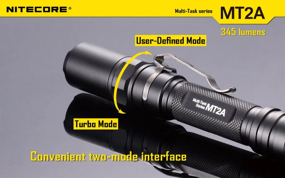 Тактический Фонарь NITECORE MT2A CREE XP-G2 R5 светодиодный, макс. 345 люменов, дальность луча 152 м, многоцелевой фонарь для повседневного использования