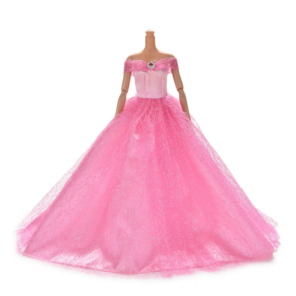 Hot Sale 7 Colors Available High Quality Handmake Wedding Princess Dress Elegant Clothing Gown For for Barbie Doll Dresses - Цвет: 5